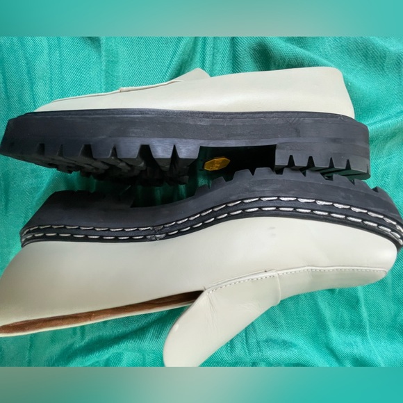 ATP ATELIER Manduria Sage Green Gray Leather Chunky Platform Loafers Handmade 39 - Picture 10 of 16